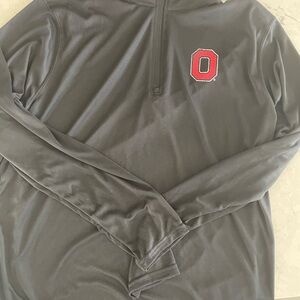 OHIO STATE Scarlett Black and Gray Quarter-Zip Pullover